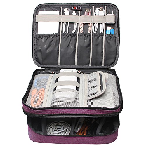 image for BUBM Travel Organizer, Electronic Accessories Storage Bag for Cord, Me