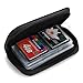 Memory Card Case, WOVTE Portable 8 Pages and 22 Slots SD SDHC MMC CF Micro SD Memory Card Case Holder Pouch Zippered Storage Bag (Black) - 2 Pack