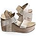 OTBT Women's Bushnell Wedge Sandal (8 B(M) US, Pewter Print)