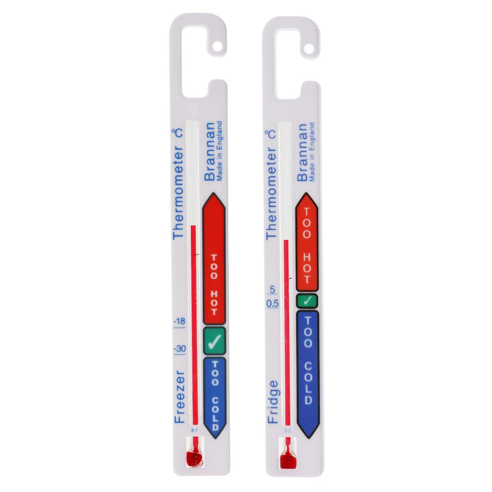 Brannan Fridge Freezer Thermometer Twin Vertical Pack Refrigerator Thermometers