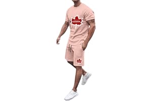 Men's Crew Neck Shirt and Shorts Set 2 Piece Outfits Fashion Summer Printed Tracksuits Casual Daily with Pockets