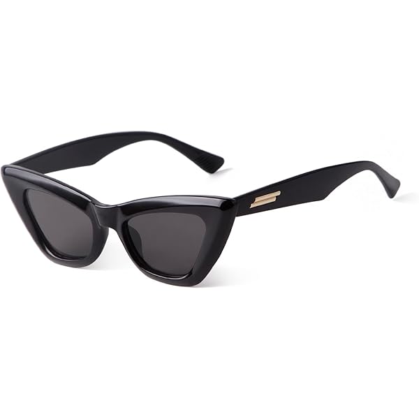 Technigadgets Liev Cats Eye Semi-Rimless Sunglasses - Retro Polygon Metal Frame UV Protection