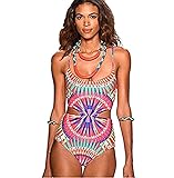 Flymall Paisley Print Cut Out One-piece Bikini Monokini