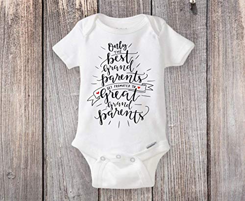 Only the Best Grandparents Get Promoted to Great Grandparents Pregnancy Announcement Baby Bodysuit
