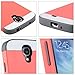ULAK Galaxy S4 Case, S4 Case - Hybrid Slim Hard Back Case Cover Rubber Bumper 2in1 Rigid Plastic Shell + TPU Daul Layer w/Card Storage for Samsung Galaxy S4 I9500 (Coral Pink/Grey)