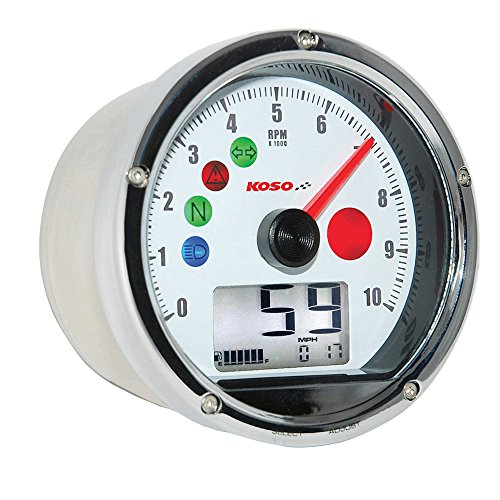 Koso BA035W00 White TNT-01 Multifunction Speedometer