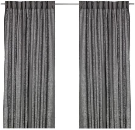 Amazon Com Ikea Pair Of Fabric Window Curtain Panels Solid Dark