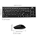 Rii RK200 Wireless Keyboard and Mouse Combo 2.4GHz Ultra Slim Full Size Compact Keyboard Mouse for Windows, Laptop, Notebook, PC, Desktop, Computer - Black