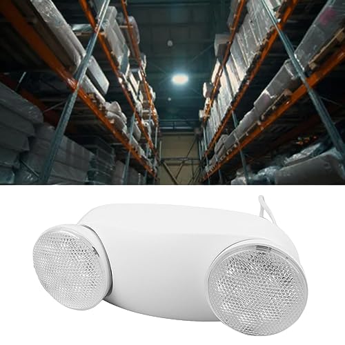 Luz de Emergencia Comercial con 2 Lámparas LED, Accesorio de Iluminación de Emergencia con Batería de 1800 MAh, Enchufe Estadounidense de 85 a 265 V, para Situaciones de