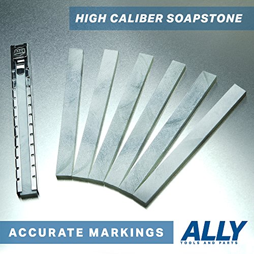 ALLY Tools Flat Soapstone Holder with 7 Flat Professional Quality Soapstone Pens for Welding and Welders Perfect for Making Removable Markings on Steel, Aluminum, and Cast Iron