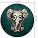 Marphe Mouse Pad Green Pattern Headset Music Elephant Mousepad Non-Slip Rubber Gaming Mouse Pad Round Mouse Pads for Computers Laptop