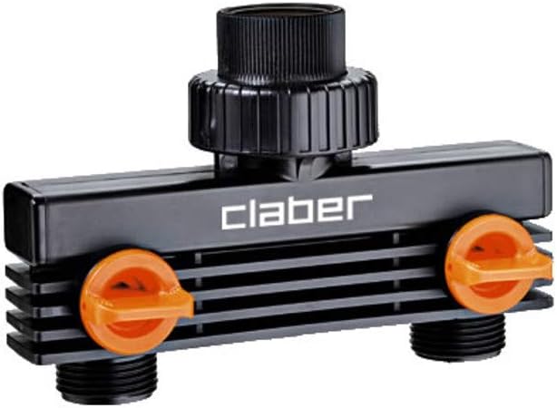 CLABER 8590 3/4" male threaded two way adaptor, Black, Piccolo