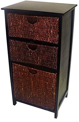 America Basket Compact Black Wicker Basket Storage Shelf