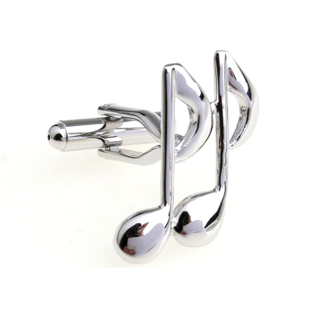 Treble Clef Music Symbol Note Plain Glossy Metallic Gold Silver Cufflinks (G)