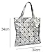 Color Scissor Womens PU Leather Large Shoulder Bag Geometric Split Joint Tote Handbag Purse Silver
