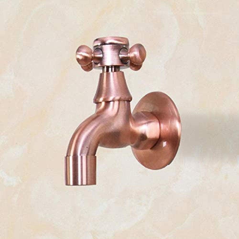 quanjiafu Grifo Antiguo de Cobre Rojo de Montaje en Pared para jardín
