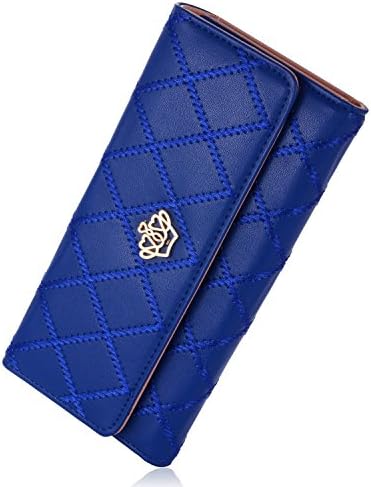 Women's Ladies TriFold Long Wallet Diamond Crown Clutch Purse Handbag Clutch