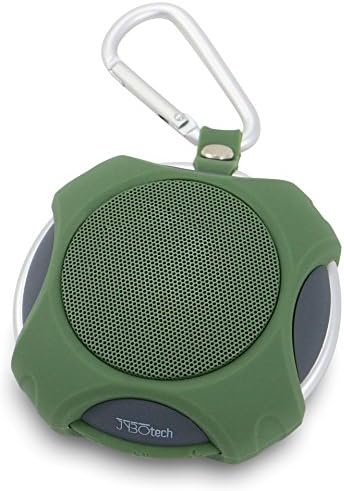 Portable Bluetooth Speaker GK01 (New Version - Bluetooth 4.0) - Best Wireless Experience for Outdoors - Waterproof and Shockproof - Use in The Shower Or As A Cell Phone Speakerphone - (Grey/Green)