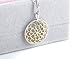Sterling Silver and 18K Gold Bali Inspired Filigree Round Circle Floral Pendant Necklace, Best Jewelry for Women, 16/18