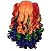 MapofBeauty Multi-color Lolita Long Curly Clip on Ponytails Cosplay Wig (Rainbow Color)
