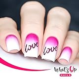 Whats Up Nails - Written With Love Nail Stencils Stickers Vinyls for Nail Art Design (2 Sheets, 40 Stencils Total)