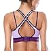 BESTENA Sports Bra, Cross Back High Impact Padded Workout Bras for Women Running and Yoga(Purple,Small)
