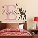Lovely Custom-made Wall Decal Butterflies Deer Personalized Baby Name Wall Sticker Girls Nursery Room Decal Home Decor-You select name and color