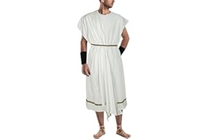 NEKIFUI Men's Toga Costume Adult Greek God Roman Party Accessories Set