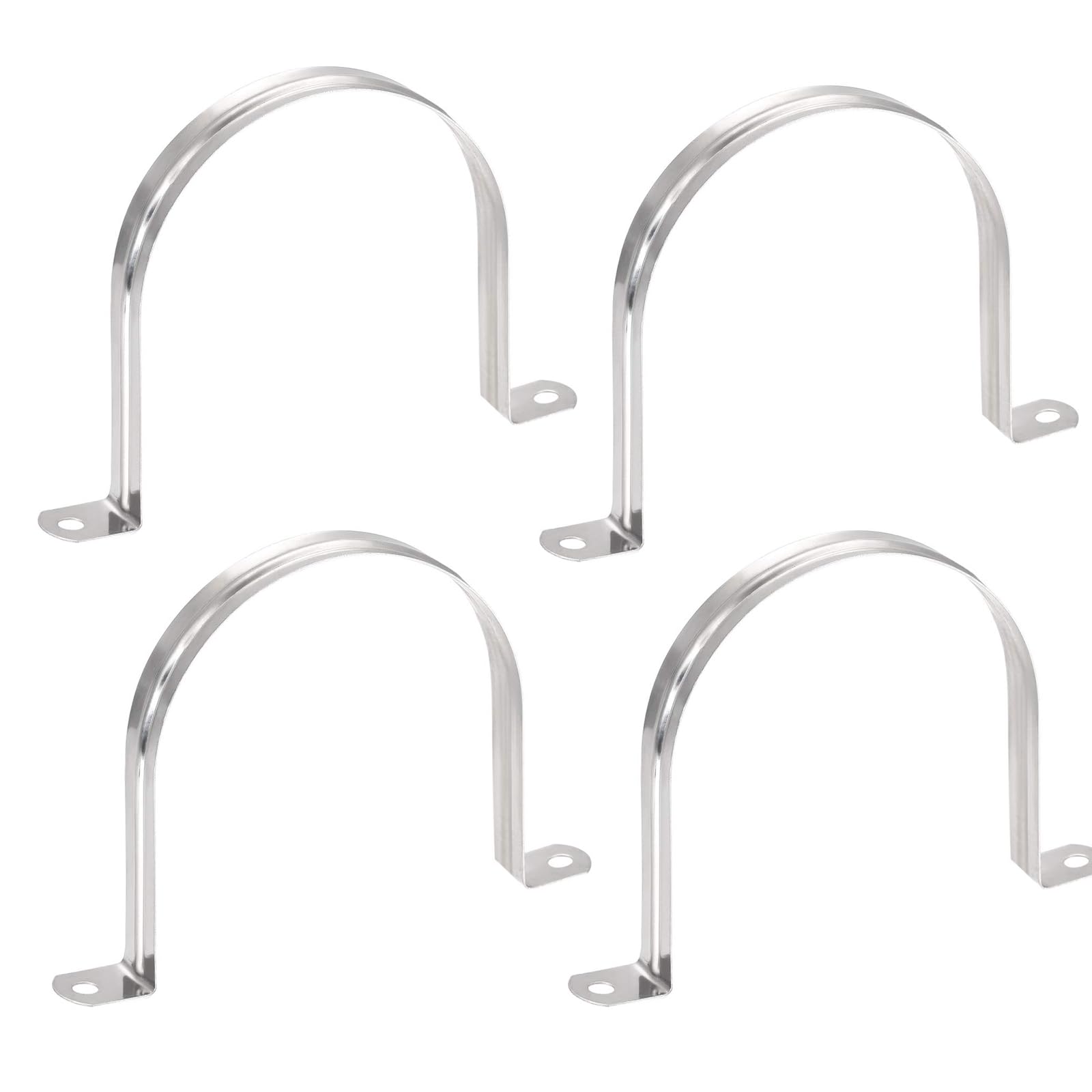 TA-VIGOR 4Pcs Stainless Steel U Bracket Pipe Clips - 100mm(4") Tension Tube Clip Clamps for Pipe Fixing