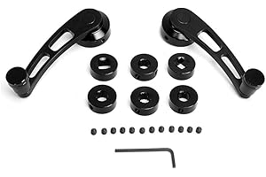 Gorgeri 2Pcs Window Crank, Alloy Window Handle Riser Winder Crank Handle Fit for Classic Car (Black)