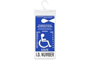 Dohia Handicap Parking Placard Holder Ultra Transparent Handicapped Placard Holder Disabled Parking Permit Placard Protective Holder Cover for Auto with Large Hanger D2-GGD
