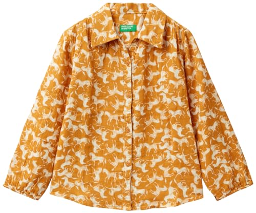 United Colors of Benetton Mädchen 5t2zcq02o Hemd, Ocker 63B, S