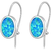 CiNily Opal Dangle Earrings for Women Girls Flower/Butterfly/Oval Shape Leverback Drop Earrings Gemstone Jewelry Gift