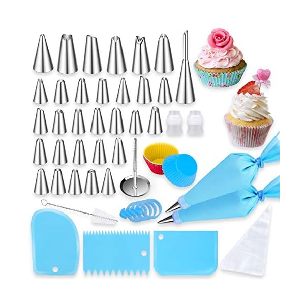 Spuitmonden voor spuitzakken, 60 stuks, roestvrijstalen tips, Russische spuitmonden, bakaccessoires, decoratie voor…