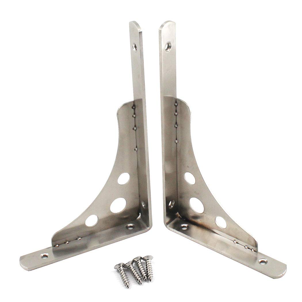 250x155mm Heavy Duty Shelf Brackets Stainless Steel Triangle Shelf Supporters Wall Mounted Corner Brackets with Screws (2 Pieces)