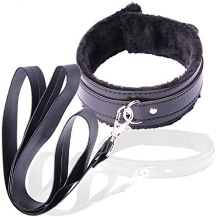 Niche Finds Branded Faux Leather/Fur Collar Choker with Detachable Leash