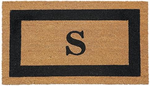 S Doormat by Castle Mats, Size 18 x 30 inches, Non-Slip, Durable, Made Using Odor-Free Natural Fibers