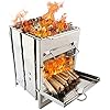 Roeam Camping Fornuis Houtbrandende Kachel, Opvouwbare RVS Backpacken Houtbrandende Kachel, Mini Draagbare BBQ Grill…