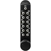Mechanical Push Button Door Lock &ndash; No Batteries, Commercial Grade Surface-Mount Deadbolt, Keyless Entry for Gates, Shops &amp; Outdoor Use (Keylex 500 Matte Black Finish)