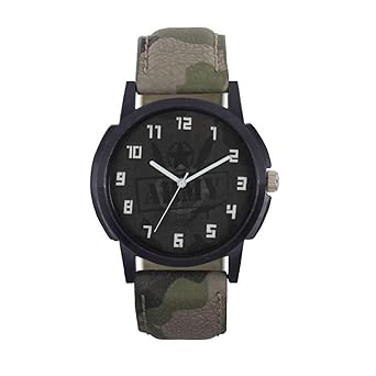 Analogue Black dial Watch for Men (watch-017-green)