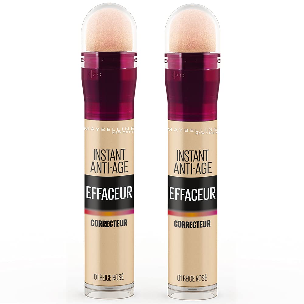 Maybelline New York - Set of 2 Concealer/Fluid Corrector - Instant Anti-Age Eraser - Shade: Beige Rosé (01) - 2x 5ml — image 1