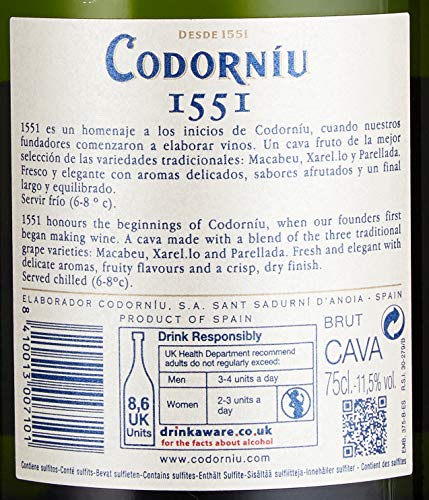 Codorniu Cava 1551 Brut Codorníu (1 x 750 ml) – Bild 5