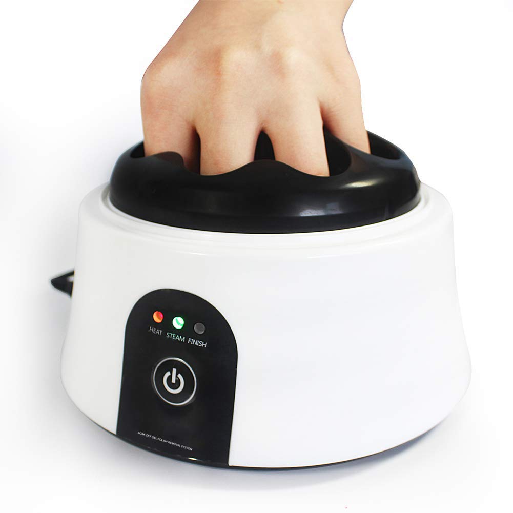 Upgraded Steam Gel Nail Remover Machine, Nail Steamer with Cuticle Pusher Spoon Tools for Nails Gel Polish Soak Off (02): Beauty