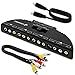 Fosmon Technology 4-Way Audio, Video RCA Switch Selector -Splitter Box and AV Patch Cable for Connecting 4 RCA Output Devices to Your TV