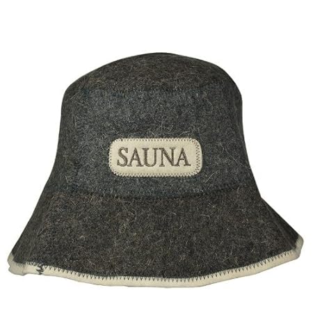 Saunahut mit *SAUNA* Stickerei, aus Filz (Filzkappe, Saunamütze) 100%Filz