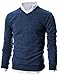 Ohoo Mens Slim Fit Light Weight V-Neck Pullover Sweater/DCP015-NAVY-M