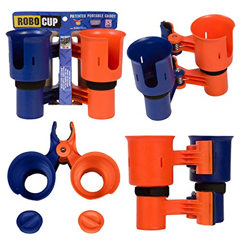 ROBOCUP, Orange&Navy, Upgraded Version, Best Cup Holder for Drinks, Fishing Rod/Pole, Boat, Beach Chair/Golf Cart/Wheelchair/Walker.