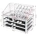 HOMFA Clear Acrylic Cosmetic Organizer Makeup Holder Display Jewelry Storage Case 4 Drawer for Lipstick Liner Brush Holder