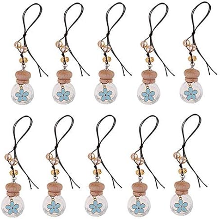 Amazon 10個 車 香水ボトル 掛けて 車用アロマディフューザー ルームスプレー ロマンチック 雰囲気 作り出す ブルー 車用芳香剤 車 バイク