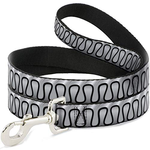 Dog Leash Harley Quinns Collar Ruffle White Black 6 Feet Long 1.0 Inch Wide
